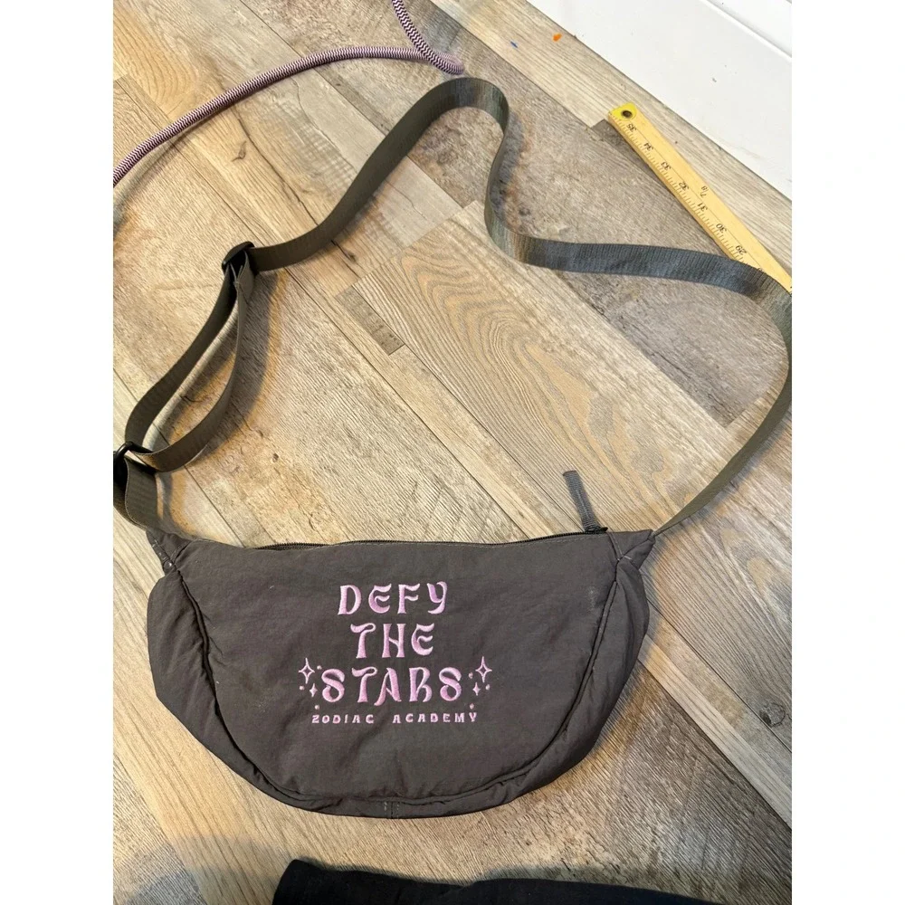 Zodiac Academy Unisex Belt Bag Defy The Stars Embroidery Gray OS